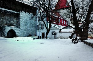 Bild: Ruhe im Garten des Dänischen Königs in der Altstadt von Tallinn. AF-S NIKKOR 28-300 mm 1:3.5-5.6G ED VR (28 mm, ISO640, f/11, 1/30 s). Klicken Sie auf das Bild um es zu vergrößern.