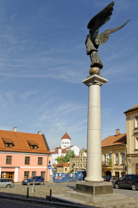 Bild: Der Engel von Užupis wurde am 1. April 2001 enthüllt. Die Statue ist heute das Wahrzeichen der Freien Republik Užupis. NIKON D700 und AF-S NIKKOR 24-120 mm 1:4G ED VR.
