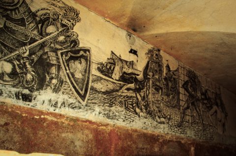 Bild: Wandbild in der Häftlingszellen im ehemaligen Patarei Gefängnis in Tallinn. NIKON D700 mit AF-S NIKKOR 24-120 mm 1:4G ED VR.