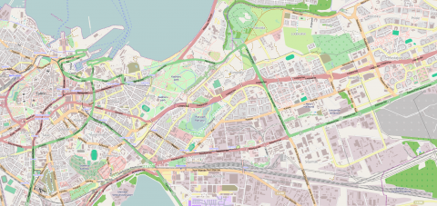 Bild: Karte von Tallinn mit dem im obenstehenden Bild sichtbaren Ausschnitt. Die Karte ist ausgenordet. Klicken Sie auf die Karte um sie zu vergrößern.