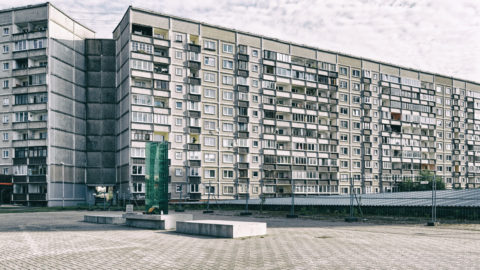 Image: The neighborhood of Zolitūde in Rīga. Provisional memorial for the 54 people killed in the collapse of the MAXIMA supermarket on the evening of November 21, 2013. Click on the image to enlarge it.