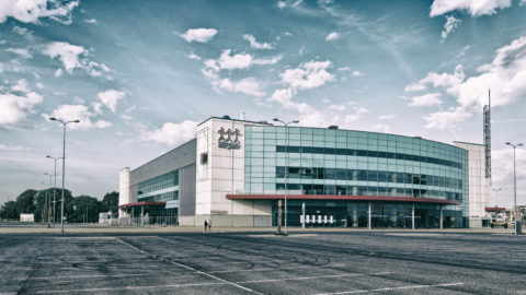 Image: The Neighborhood of Skanste in Rīga. The modern multi-functional Arēna Rīga. Click on the image to enlarge it.