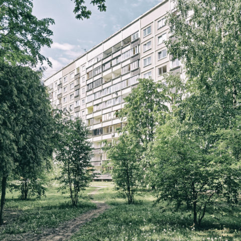 Image: The neighborhood of Zolitūde in Rīga. Multi-storey apartment buildings. Click on the image to enlarge it.