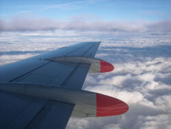 The easiest way to get from Germany to Latvia is to fly. High above the clouds over Latvia with LUFTHANSA. The Latvian government has decided that travelers crossing the border to Latvia with commercial carriers such as buses, trains and airlines will be required to complete a questionnaire from July 16, 2020. Photo © 2006 by Birk Karsten Ecke. Click on the image to enlarge it.